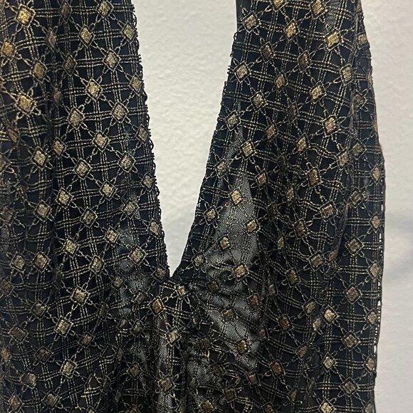 NWT blessed are the meek Black and Gold Mini Dress Size 1 - Picture 7 of 8